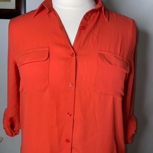 Blood Orange Button Down Blouse